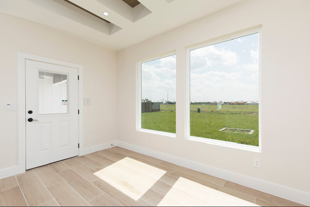 Bedroom with rear windows